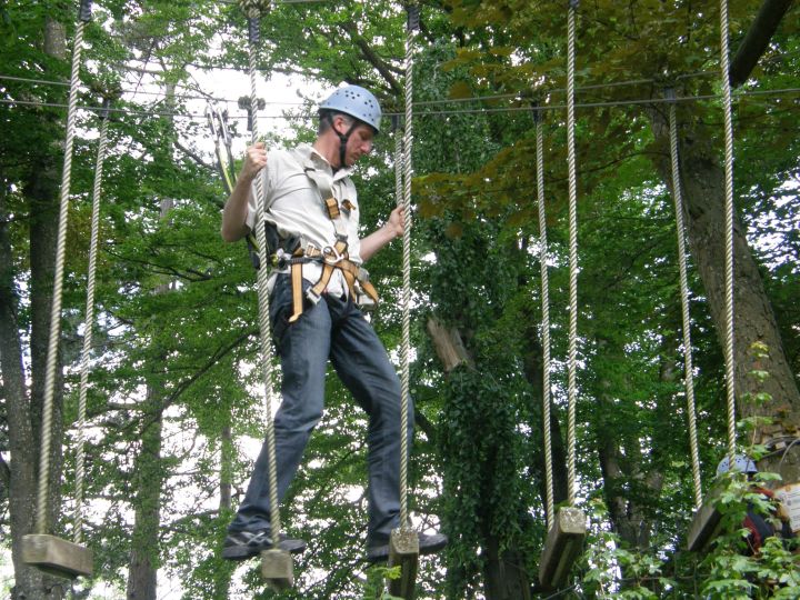 Zum Abschluss noch einmal hoch hinaus im Klettergarten